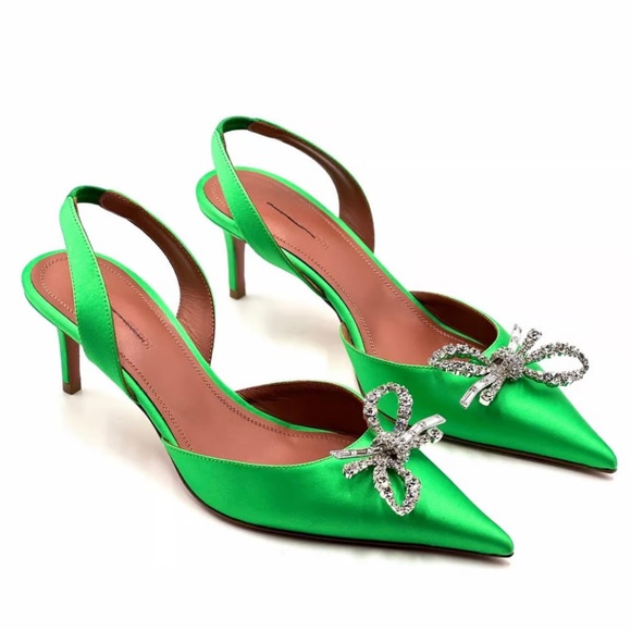AMINA MUADDI LEATHER HEELS main image 6